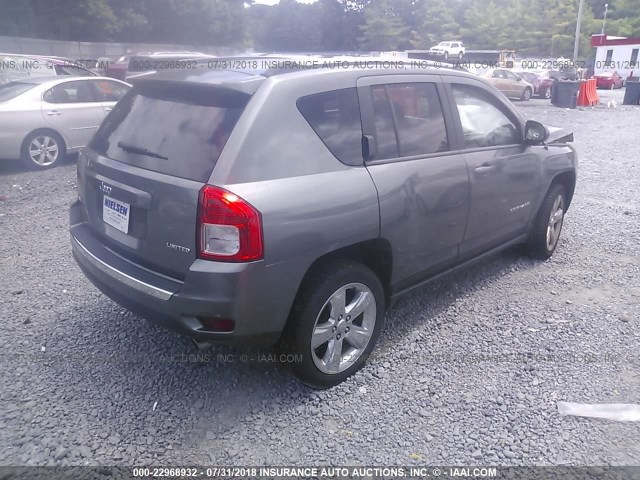 1C4NJDCB8DD248230 - 2013 JEEP COMPASS LIMITED GRAY photo 4