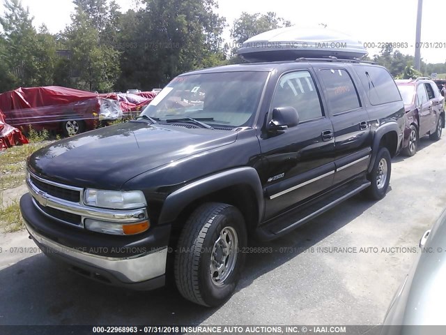 3GNGK26U01G104541 - 2001 CHEVROLET SUBURBAN K2500 BLACK photo 2