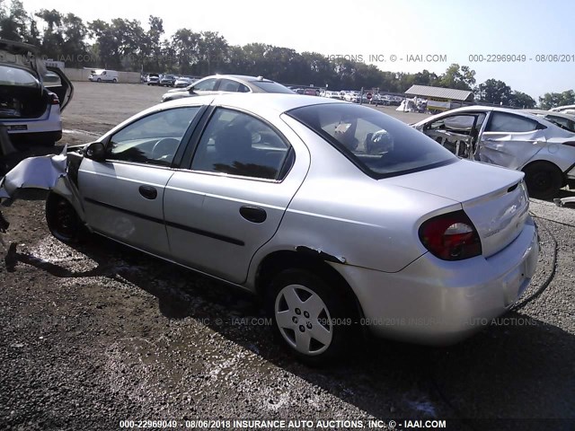 1B3ES26C23D140028 - 2003 DODGE NEON SE SILVER photo 3