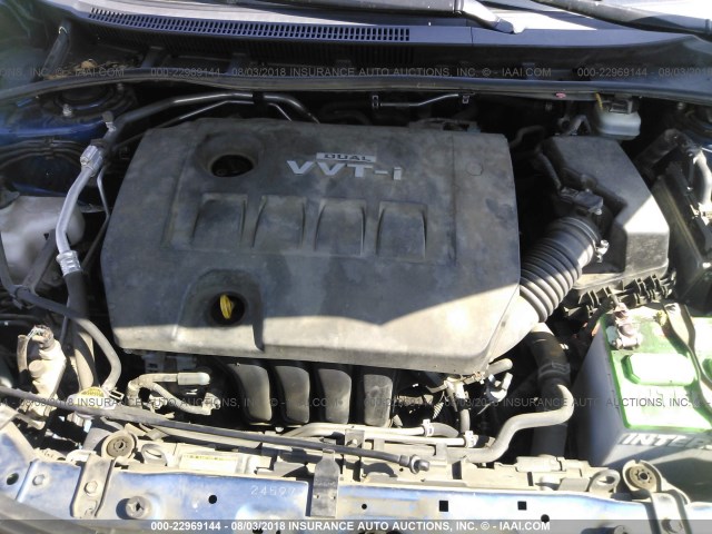 JTDBL40E799046601 - 2009 TOYOTA COROLLA LE/XLE BLUE photo 10