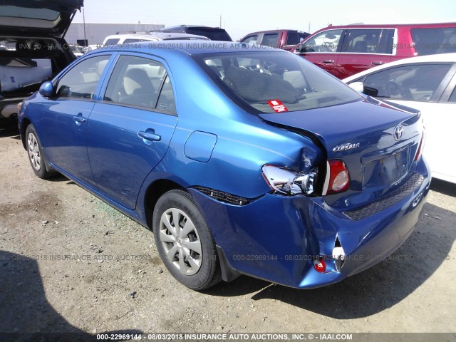 JTDBL40E799046601 - 2009 TOYOTA COROLLA LE/XLE BLUE photo 3