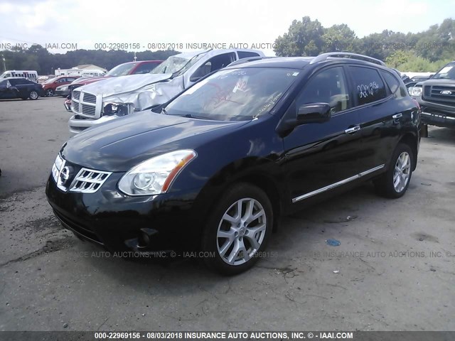 JN8AS5MV7CW370479 - 2012 NISSAN ROGUE S/SV BLACK photo 2