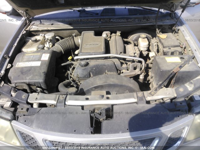 5S3ET13S352800345 - 2005 SAAB 9-7X LINEAR SILVER photo 10