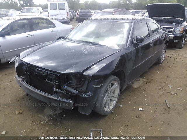 2B3KA53H56H134111 - 2006 DODGE CHARGER R/T BLACK photo 2