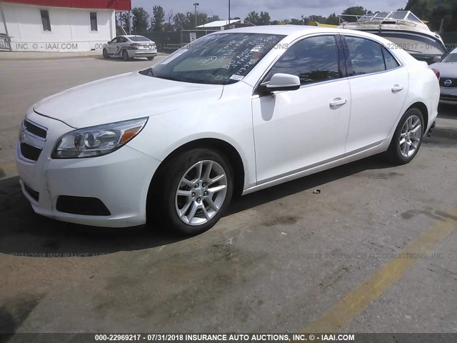 1G11D5RR1DF113975 - 2013 CHEVROLET MALIBU 1LT WHITE photo 2