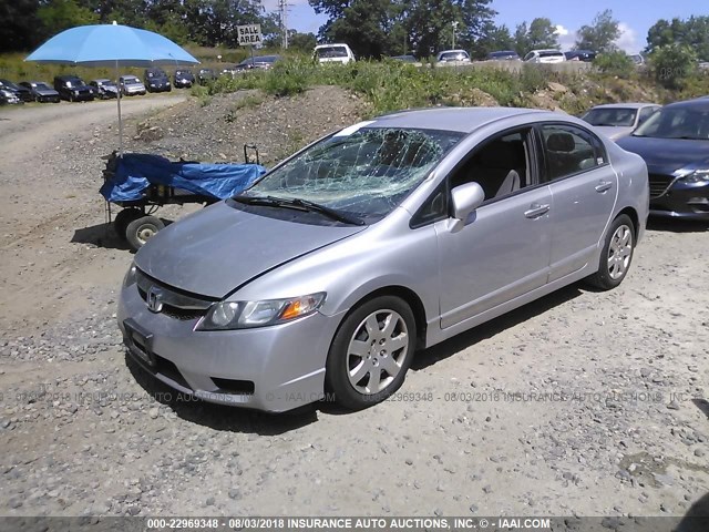 2HGFA1F57AH329387 - 2010 HONDA CIVIC LX SILVER photo 2