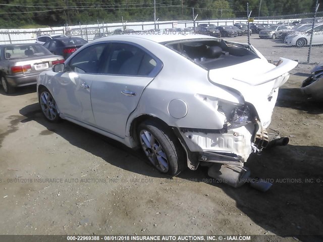 1N4AA51EX9C812416 - 2009 NISSAN MAXIMA S/SV WHITE photo 3