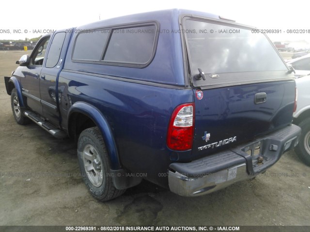 5TBRU34175S445686 - 2005 TOYOTA TUNDRA ACCESS CAB SR5 BLUE photo 3