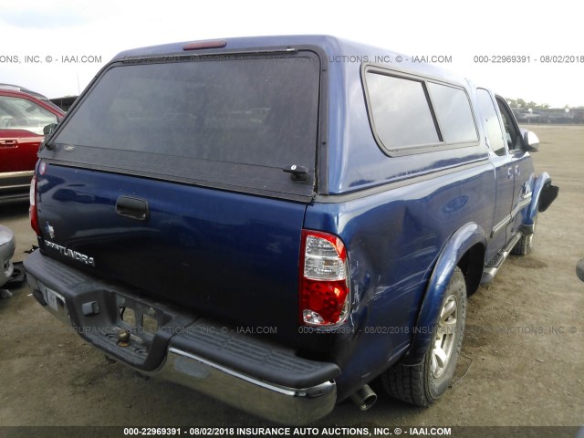 5TBRU34175S445686 - 2005 TOYOTA TUNDRA ACCESS CAB SR5 BLUE photo 4