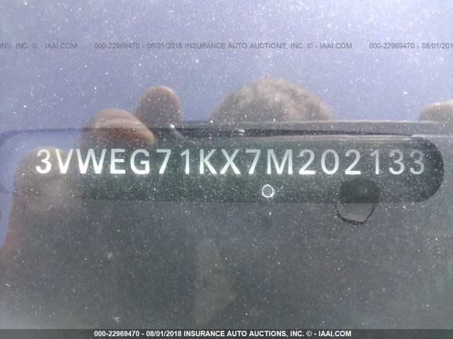 3VWEG71KX7M202133 - 2007 VOLKSWAGEN JETTA WOLFSBURG 灰色 照片 9