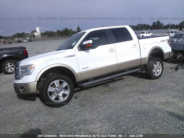 1FTFW1ET5DFC46384 - 2013 FORD F150 SUPERCREW WHITE photo 2