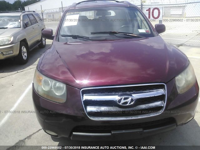 5NMSH13E27H041562 - 2007 HYUNDAI SANTA FE SE/LIMITED RED photo 6