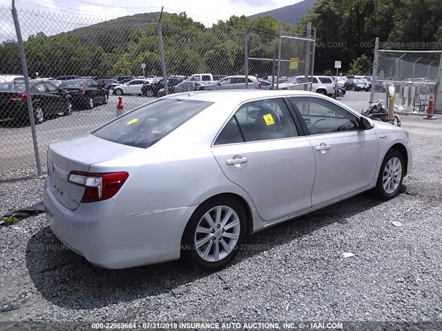 4T1BD1FK2CU013790 - 2012 TOYOTA CAMRY HYBRID/LE/XLE SILVER photo 4