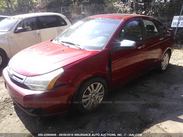 1FAHP37N29W156140 - 2009 FORD FOCUS SEL წითელი ფოტო 2