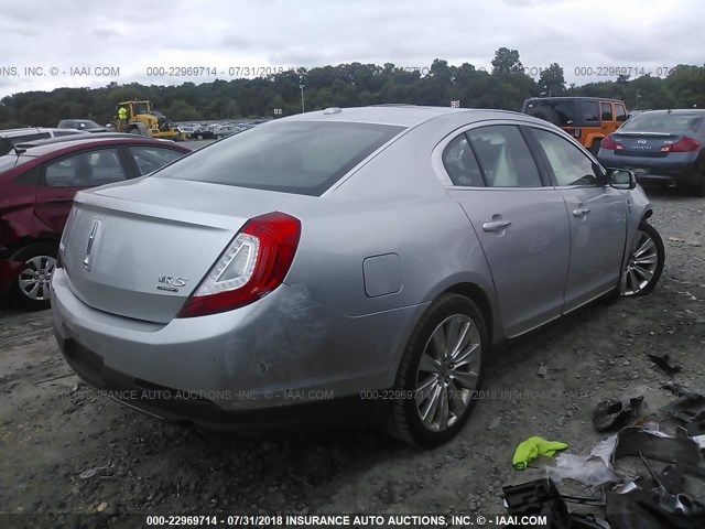1LNHL9FT5DG601784 - 2013 LINCOLN MKS SILVER photo 4