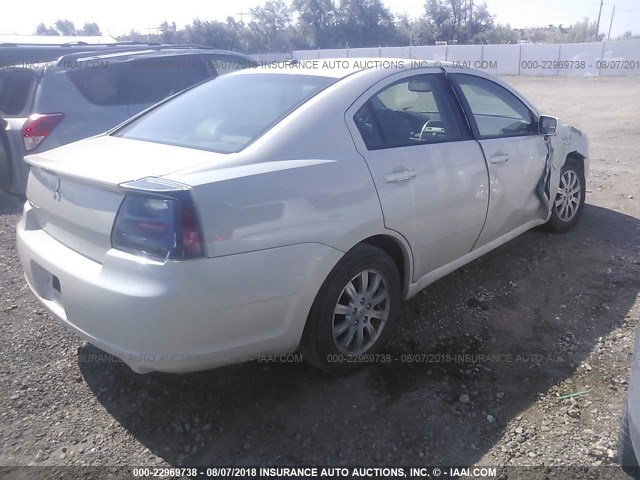 4A3AB56F07E023893 - 2007 MITSUBISHI GALANT ES PREMIUM/LS PREMIUM WHITE photo 4