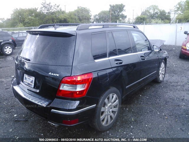 WDCGG8HB5BF600313 - 2011 MERCEDES-BENZ GLK 350 4MATIC BLACK photo 4