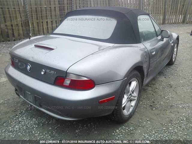 WBACN33471LK47964 - 2001 BMW Z3 2.5 GRAY photo 4