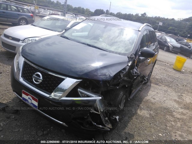 5N1AR2MN3DC619431 - 2013 NISSAN PATHFINDER S/SV/SL/PLATINUM BLACK photo 2