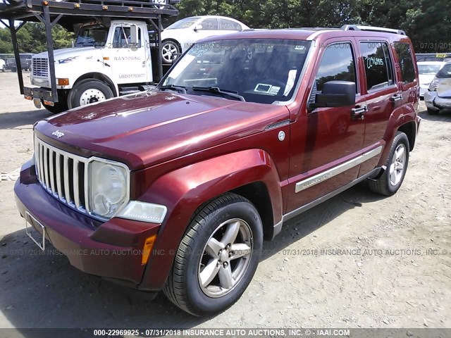 1J8GN58K49W525083 - 2009 JEEP LIBERTY LIMITED RED photo 2