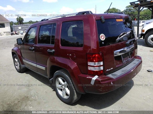 1J8GN58K49W525083 - 2009 JEEP LIBERTY LIMITED RED photo 3