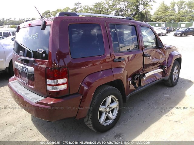 1J8GN58K49W525083 - 2009 JEEP LIBERTY LIMITED RED photo 4
