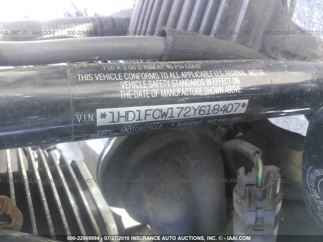 1HD1FCW172Y618407 - 2002 HARLEY-DAVIDSON FLHTCUI Ақ фото 10