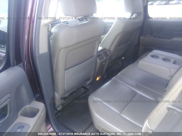 2HJYK16557H523473 - 2007 HONDA RIDGELINE RTL BURGUNDY photo 8