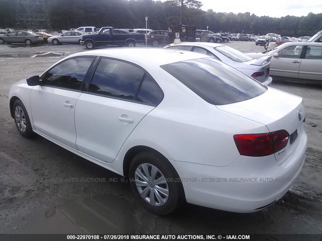 3VW2K7AJ6BM390781 - 2011 VOLKSWAGEN JETTA S WHITE photo 3