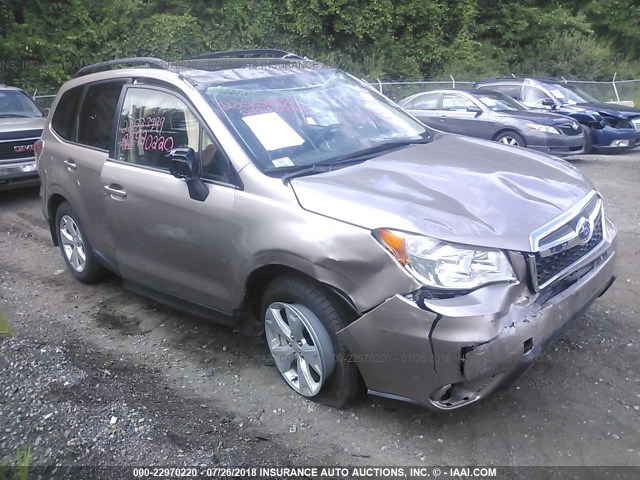 JF2SJADC5FH557675 - 2015 SUBARU FORESTER 2.5I PREMIUM TAN photo 1