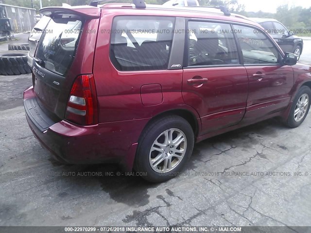 JF1SG69694H744319 - 2004 SUBARU FORESTER 2.5XT RED photo 4