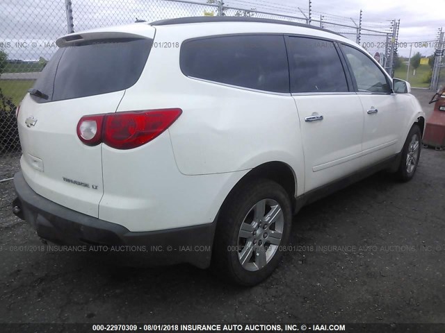 1GNKVGED7CJ166651 - 2012 CHEVROLET TRAVERSE LT WHITE photo 4