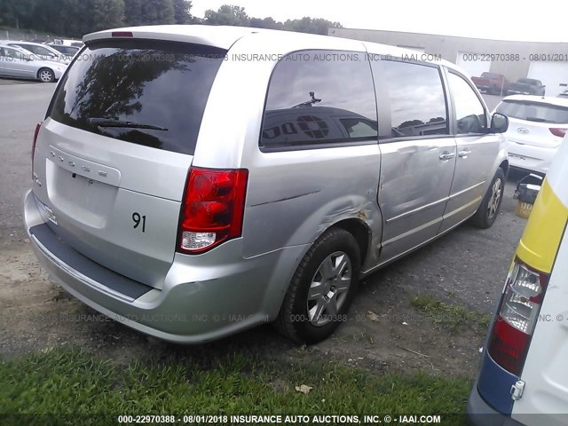 2C4RDGBG6CR395469 - 2012 DODGE GRAND CARAVAN SE SILVER photo 4