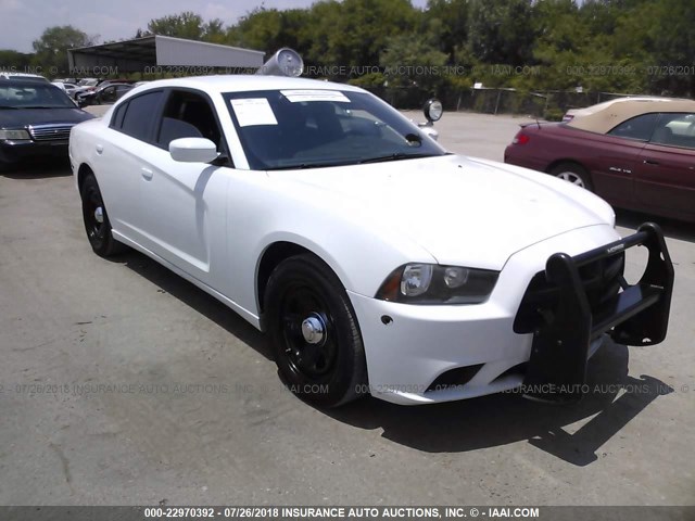 2C3CDXAT3DH681022 - 2013 DODGE CHARGER POLICE WHITE photo 1