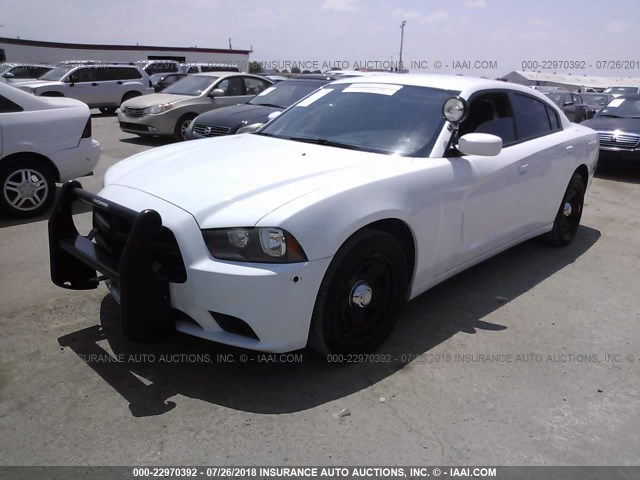 2C3CDXAT3DH681022 - 2013 DODGE CHARGER POLICE WHITE photo 2