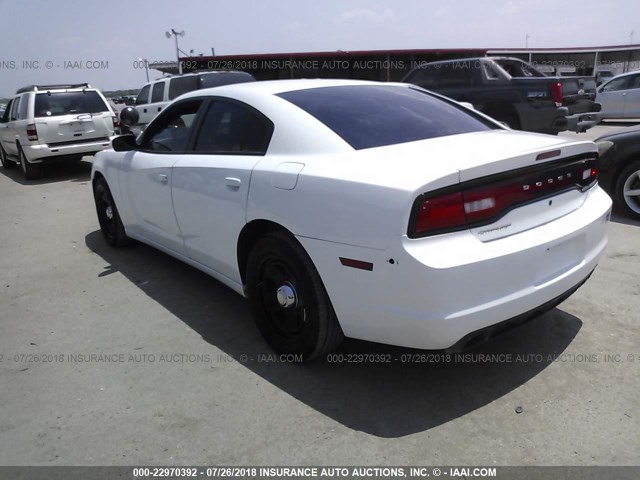 2C3CDXAT3DH681022 - 2013 DODGE CHARGER POLICE WHITE photo 3