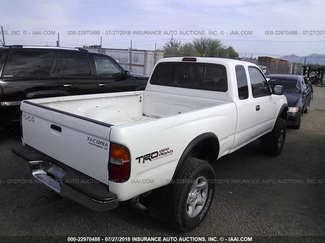 4TASN92N7YZ575920 - 2000 TOYOTA TACOMA XTRACAB PRERUNNER თეთრი ფოტო 4