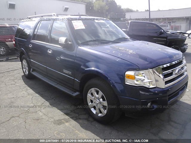 1FMFK16518LA18073 - 2008 FORD EXPEDITION EL XLT BLUE photo 1