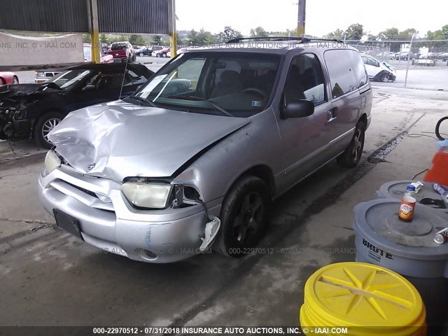 4N2ZN15T91D815953 - 2001 NISSAN QUEST GXE SILVER photo 2