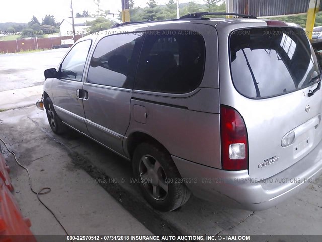 4N2ZN15T91D815953 - 2001 NISSAN QUEST GXE SILVER photo 3