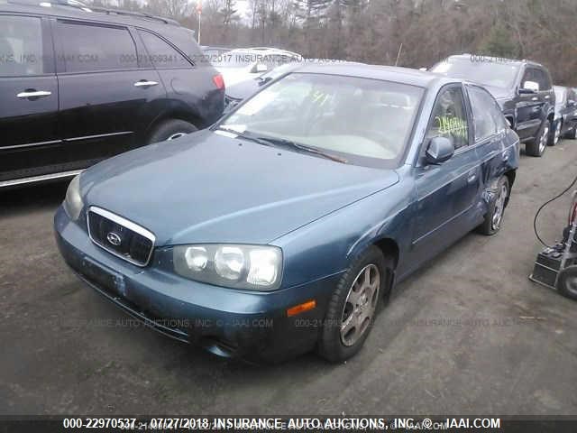 KMHDN45D32U298590 - 2002 HYUNDAI ELANTRA GLS/GT Light Blue photo 2