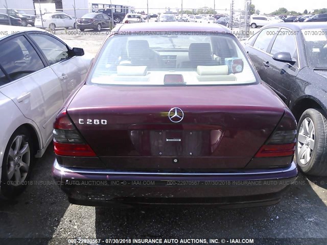 WDBHA29G2XA722441 - 1999 MERCEDES-BENZ C 280 BURGUNDY photo 6