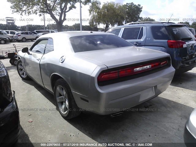 2C3CDYAG9CH127815 - 2012 DODGE CHALLENGER SXT SILVER photo 3