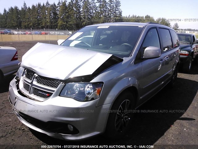 2C4RDGEG6GR385056 - 2016 DODGE GRAND CARAVAN R/T SILVER photo 2