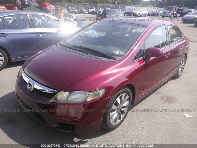 2HGFA1F94AH548763 - 2010 HONDA CIVIC EXL წითელი ფოტო 2