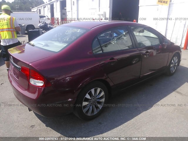 2HGFA1F94AH548763 - 2010 HONDA CIVIC EXL წითელი ფოტო 4
