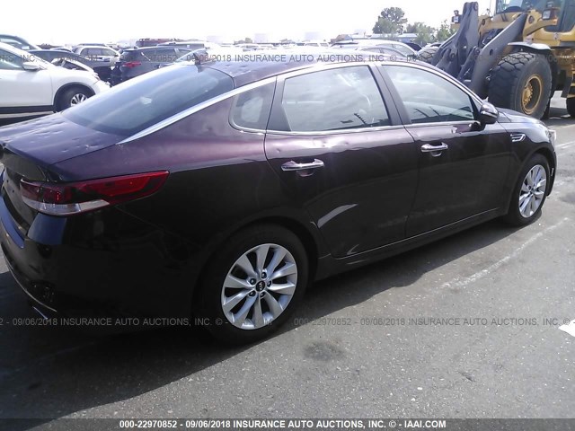 5XXGT4L33HG171158 - 2017 KIA OPTIMA LX MAROON photo 4