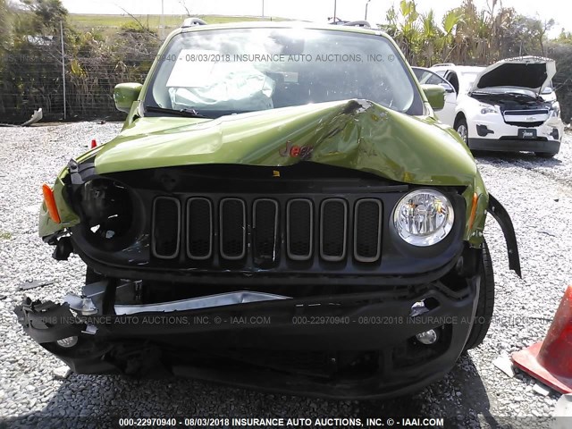 ZACCJABW0GPD21333 - 2016 JEEP RENEGADE LATITUDE GREEN photo 6