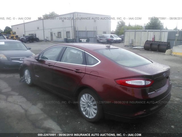 3FA6P0LU6ER260016 - 2014 FORD FUSION SE HYBRID RED photo 3