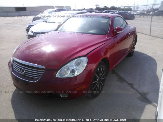 JTHFN48Y420010089 - 2002 LEXUS SC 430 RED photo 2